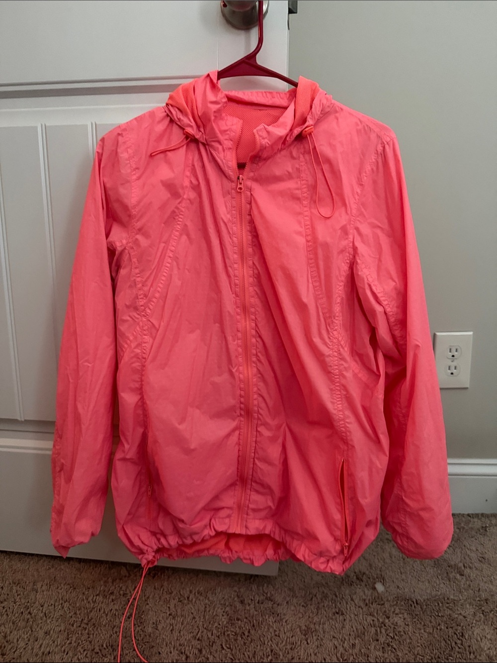 Women's Coral Pink Hooded Bomber Jacket